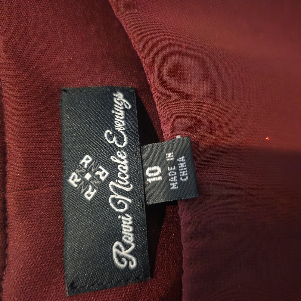 R&M Richards Women's Burgundy Midi Dress